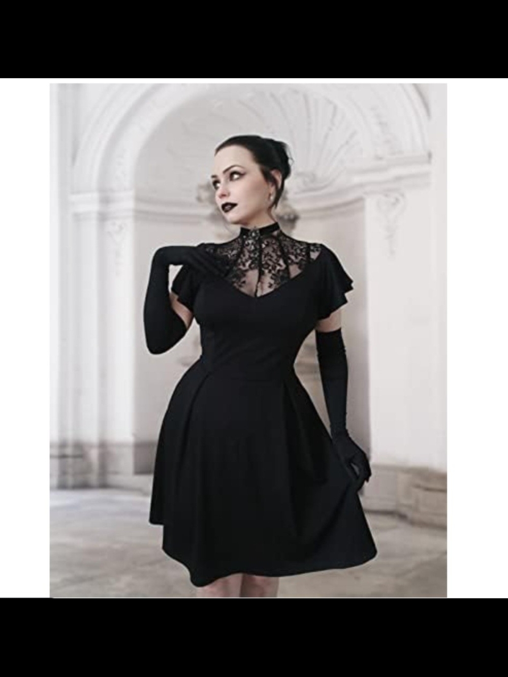 Black Lace Scarlet Darkness 3XL Gothic Victorian Dress
